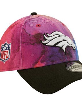 New Era Pink/Black Denver Broncos NFL Crucial Catch 39THIRTY Flex Hat Medium/Lg